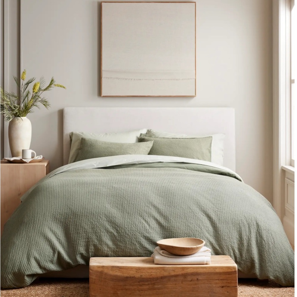 Organic Luxe Honeycomb Duvet Cover Set - Queen